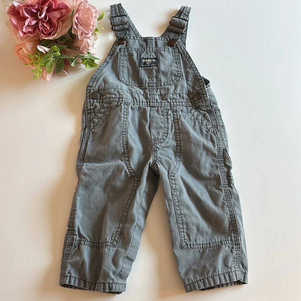 Oshkosh 9M Blue Gray Overall Baby 9M Oshkosh Gray Blue overalls 9 Month